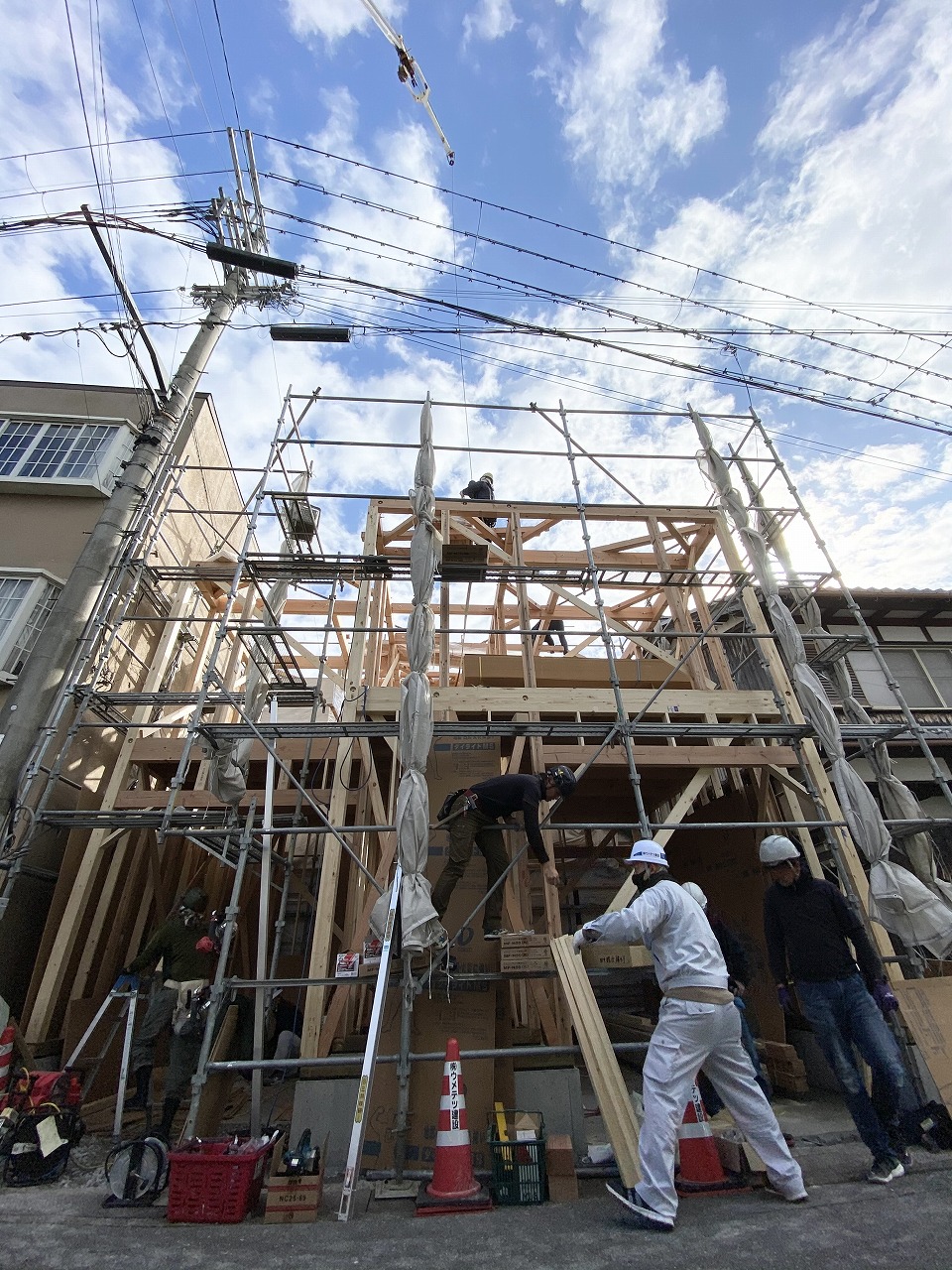 木造住宅新築工事　上棟